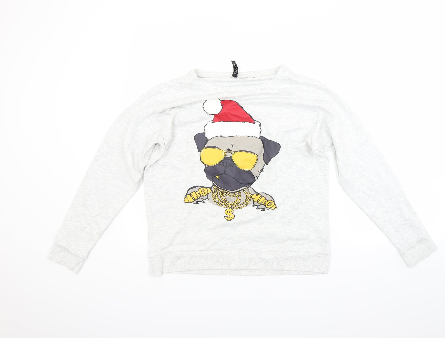 H&M Womens Grey   Pullover Sweatshirt Size M