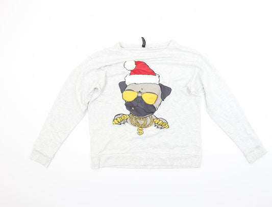 H&M Womens Grey   Pullover Sweatshirt Size M