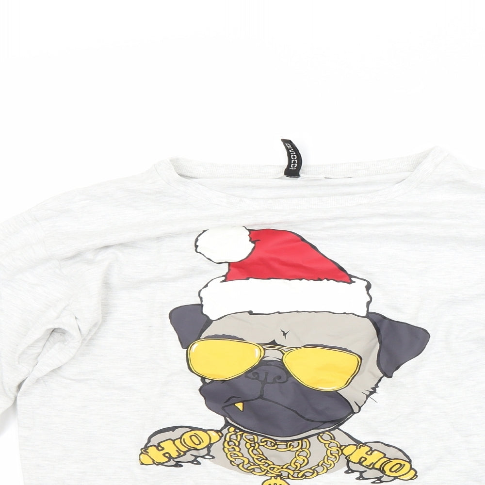 H&M Womens Grey   Pullover Sweatshirt Size M