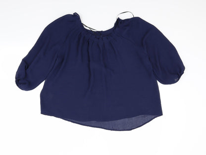 Womens UK Size S H&M Blue Basic Blouse