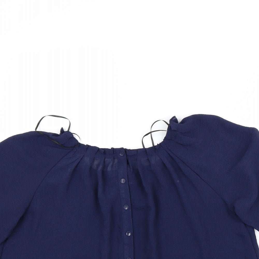 Womens UK Size S H&M Blue Basic Blouse