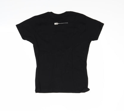 Womens UK Size M Preworn Black Basic T-Shirt