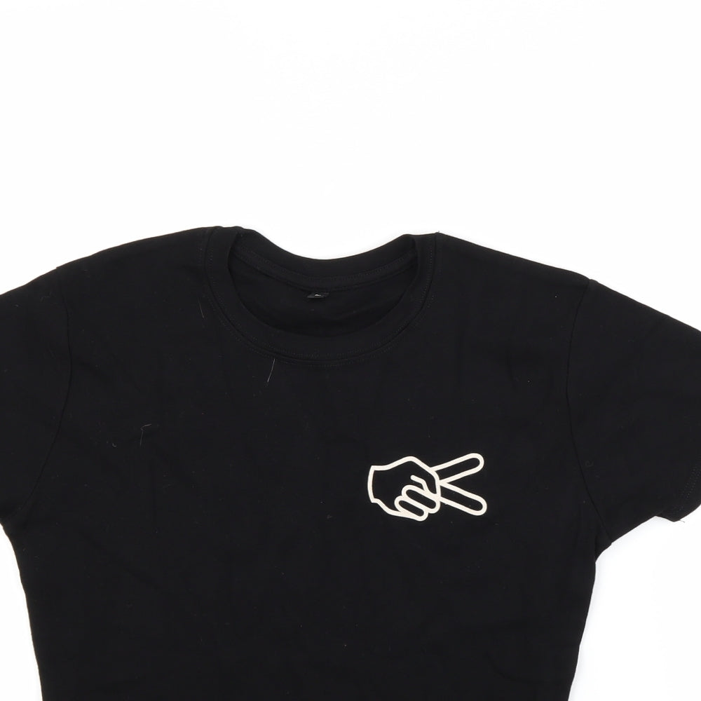 Womens UK Size M Preworn Black Basic T-Shirt