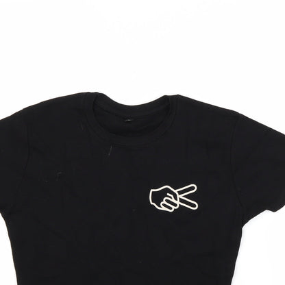 Womens UK Size M Preworn Black Basic T-Shirt