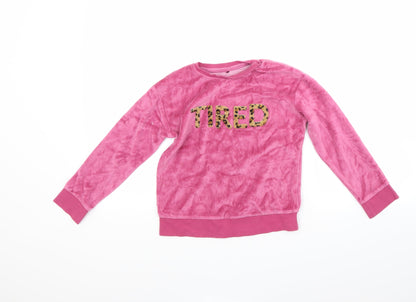 George Girls Pink  Fleece Pullover Sweatshirt Size 7-8 Years