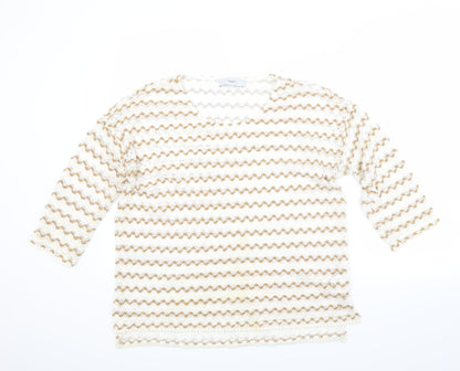 NEXT Womens Beige Striped  Pullover Jumper Size 14