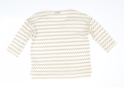 NEXT Womens Beige Striped  Pullover Jumper Size 14