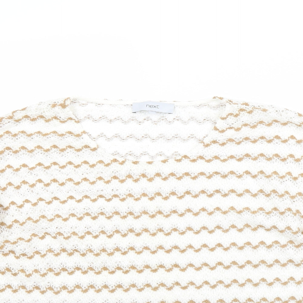 NEXT Womens Beige Striped  Pullover Jumper Size 14