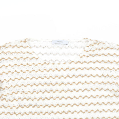 NEXT Womens Beige Striped  Pullover Jumper Size 14