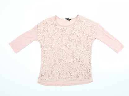 Dorothy Perkins Womens Pink Floral  Pullover Jumper Size 10