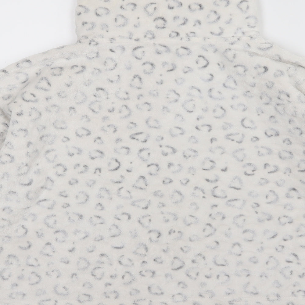 New Look Womens White Animal Print Fleece Pullover Sweatshirt Size S
