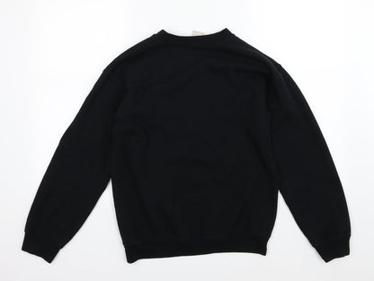 Gildan Womens Black  Jersey Pullover Sweatshirt Size S