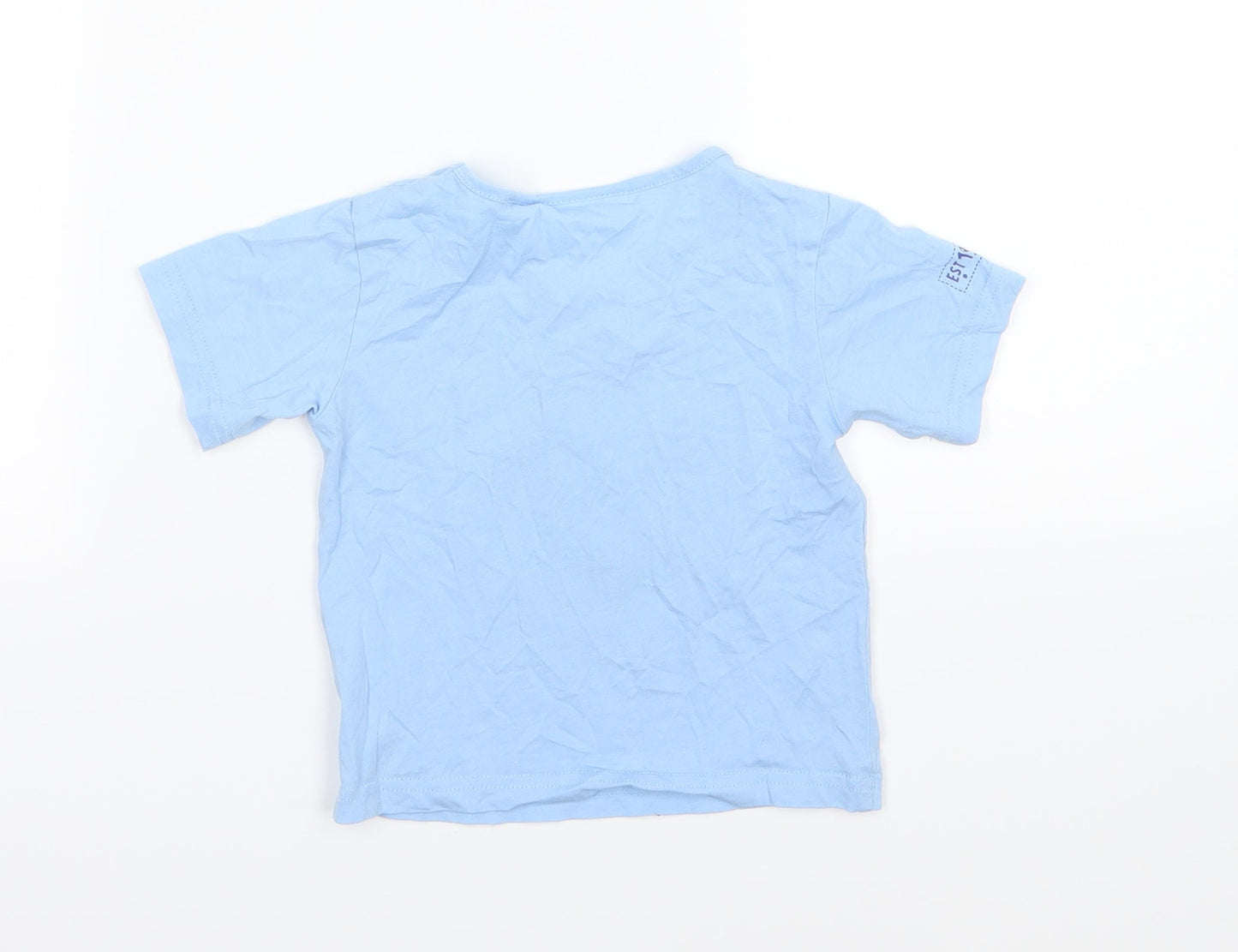 Monkey music Baby Blue  Jersey Basic T-Shirt Size 12 Months  - Little monkey