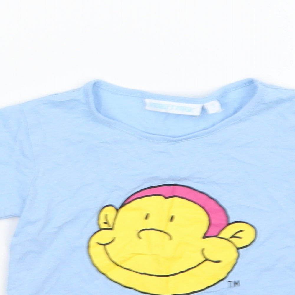 Monkey music Baby Blue  Jersey Basic T-Shirt Size 12 Months  - Little monkey