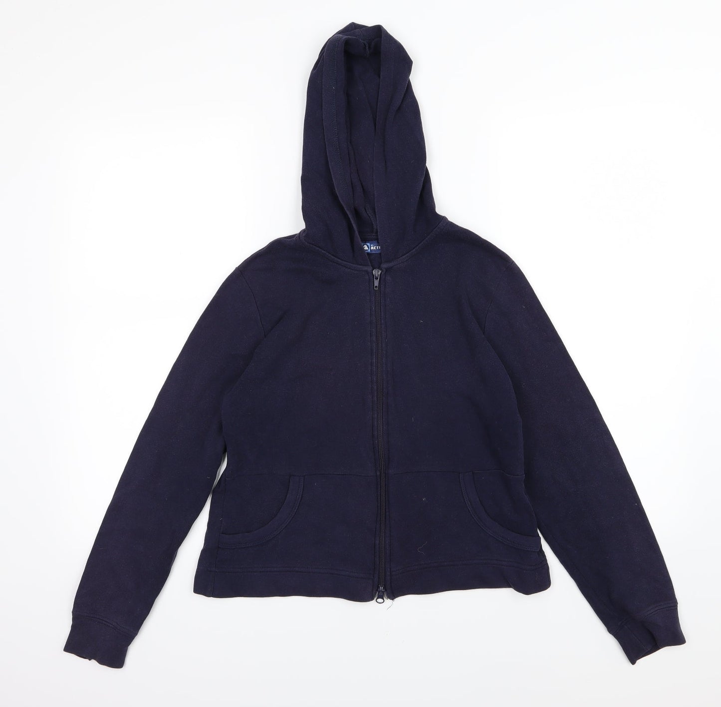 Active Womens Blue  Jersey Full Zip Hoodie Size 14