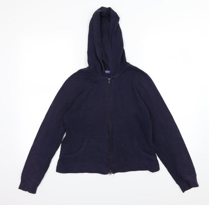 Active Womens Blue  Jersey Full Zip Hoodie Size 14