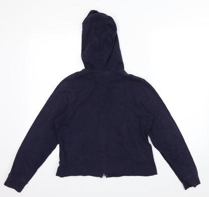 Active Womens Blue  Jersey Full Zip Hoodie Size 14