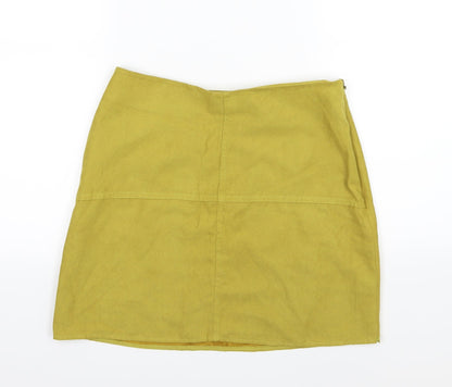 Atmosphere Womens Green  Velour A-Line Skirt Size 10