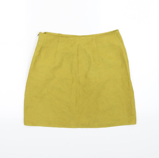 Atmosphere Womens Green  Velour A-Line Skirt Size 10