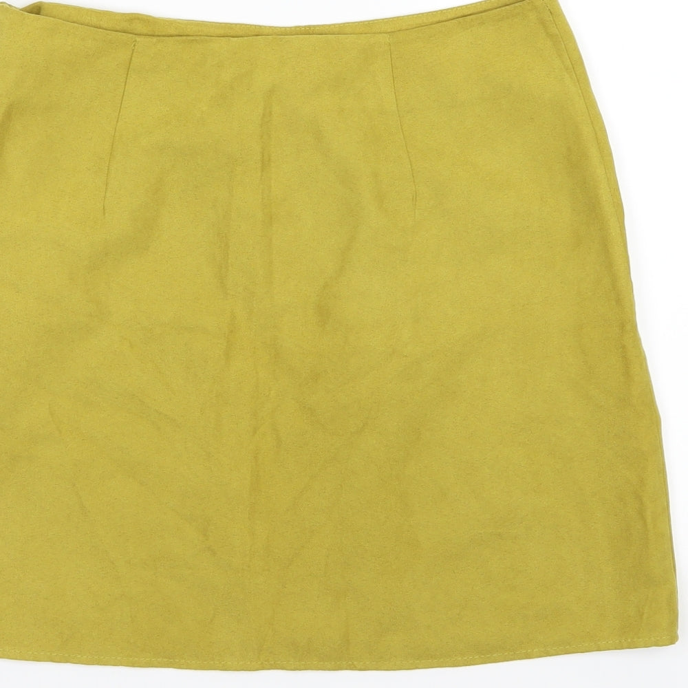 Atmosphere Womens Green  Velour A-Line Skirt Size 10