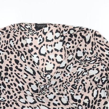 Womens UK Size 10 Topshop Pink Basic Blouse