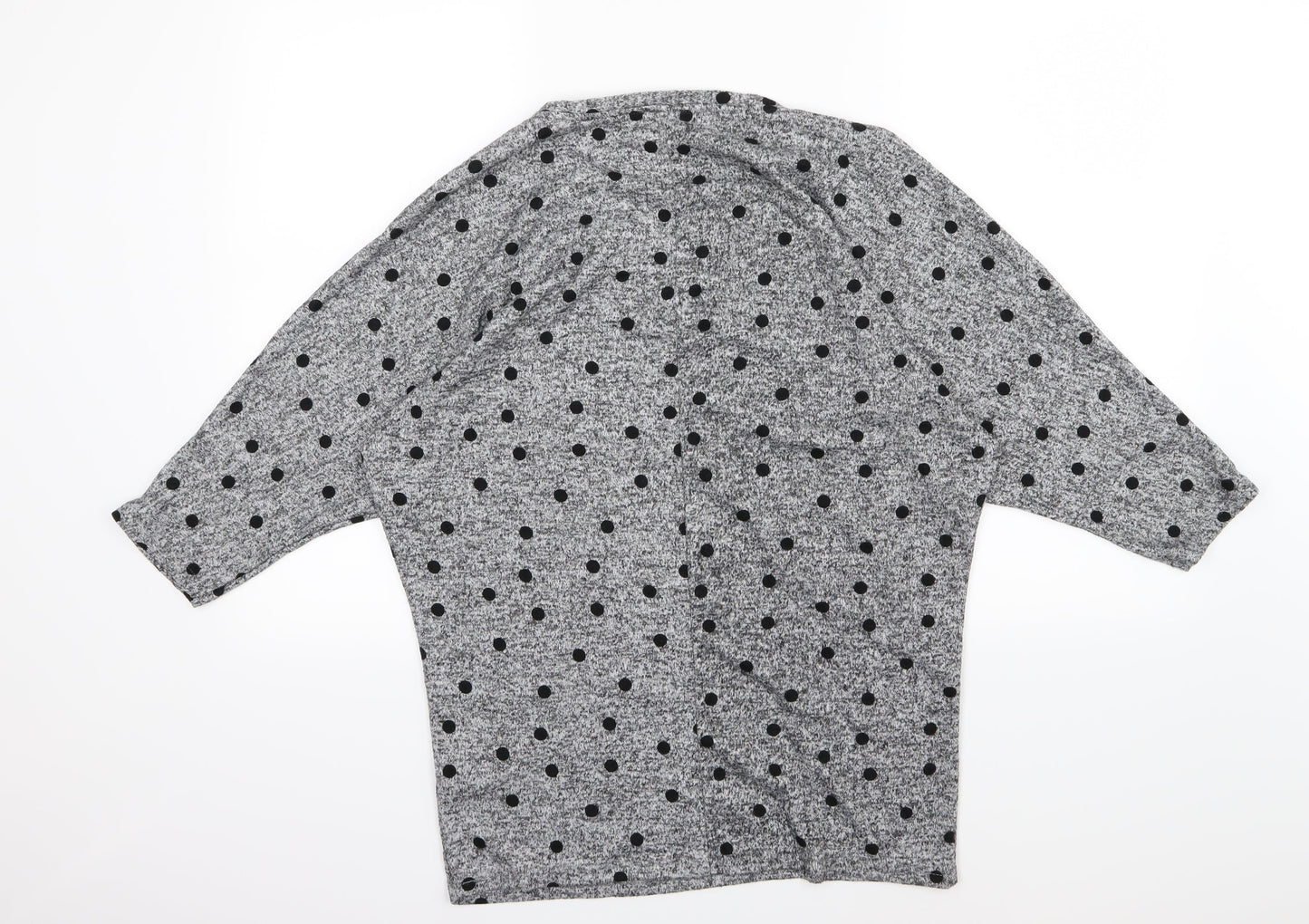 Dorothy Perkins Womens Grey Polka Dot Jersey Pullover Jumper Size 14