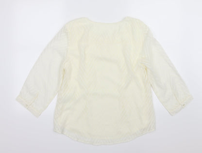 Womens UK Size 12 Damart Ivory Basic Blouse