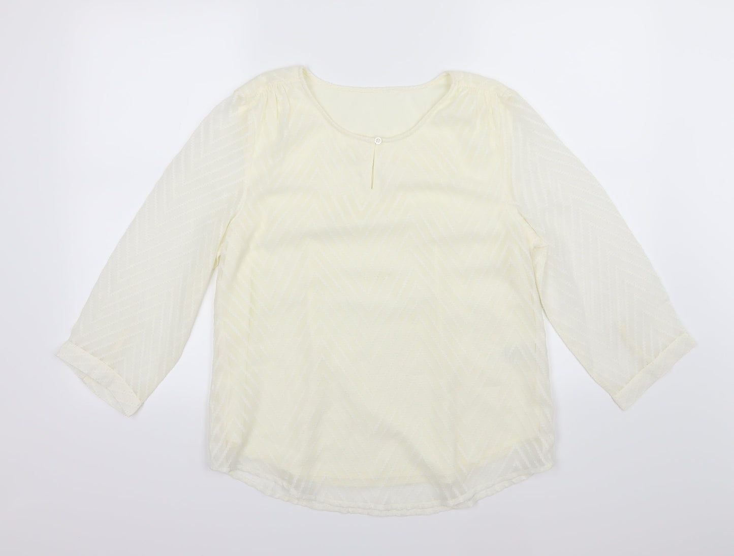 Womens UK Size 12 Damart Ivory Basic Blouse