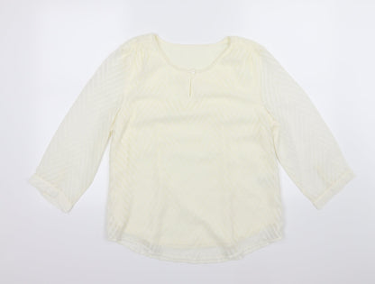 Womens UK Size 12 Damart Ivory Basic Blouse