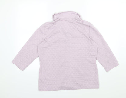 Damart Womens Purple  Jersey Basic Button-Up Size 14