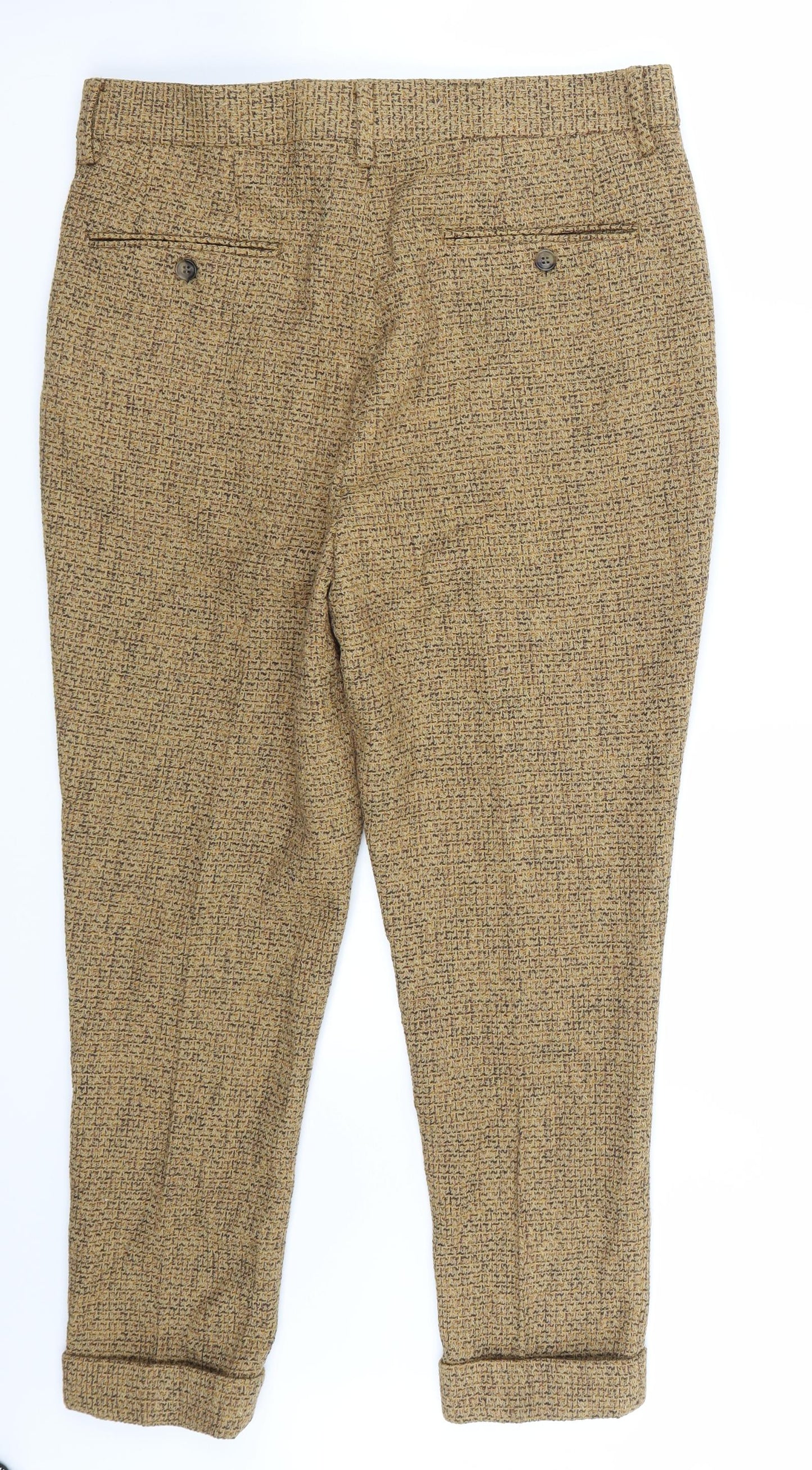 Womens UK Size 32 ASOS Regular Fit Cropped Brown Trousers