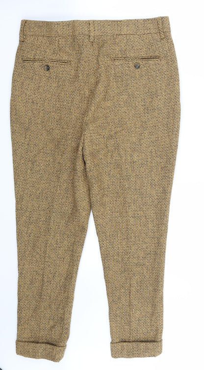 Womens UK Size 32 ASOS Regular Fit Cropped Brown Trousers
