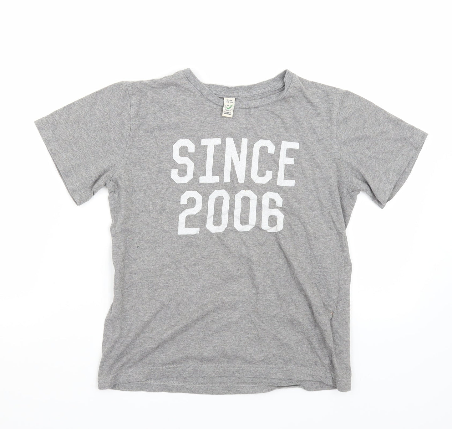 Earth Positive Girls Grey   Basic T-Shirt Size 9-10 Years