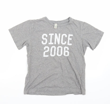 Earth Positive Girls Grey   Basic T-Shirt Size 9-10 Years