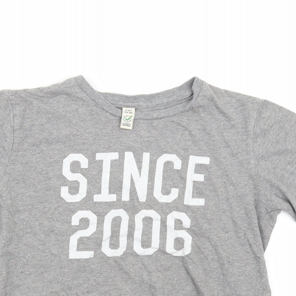 Earth Positive Girls Grey   Basic T-Shirt Size 9-10 Years