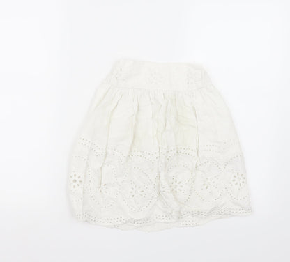 Zara Girls White   A-Line Skirt Size 5 Years