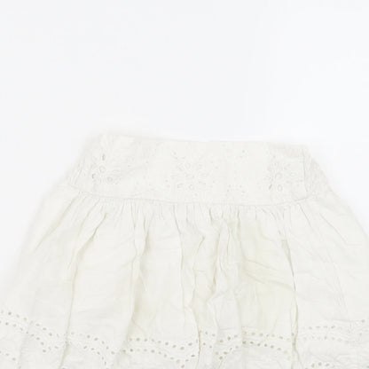 Zara Girls White   A-Line Skirt Size 5 Years