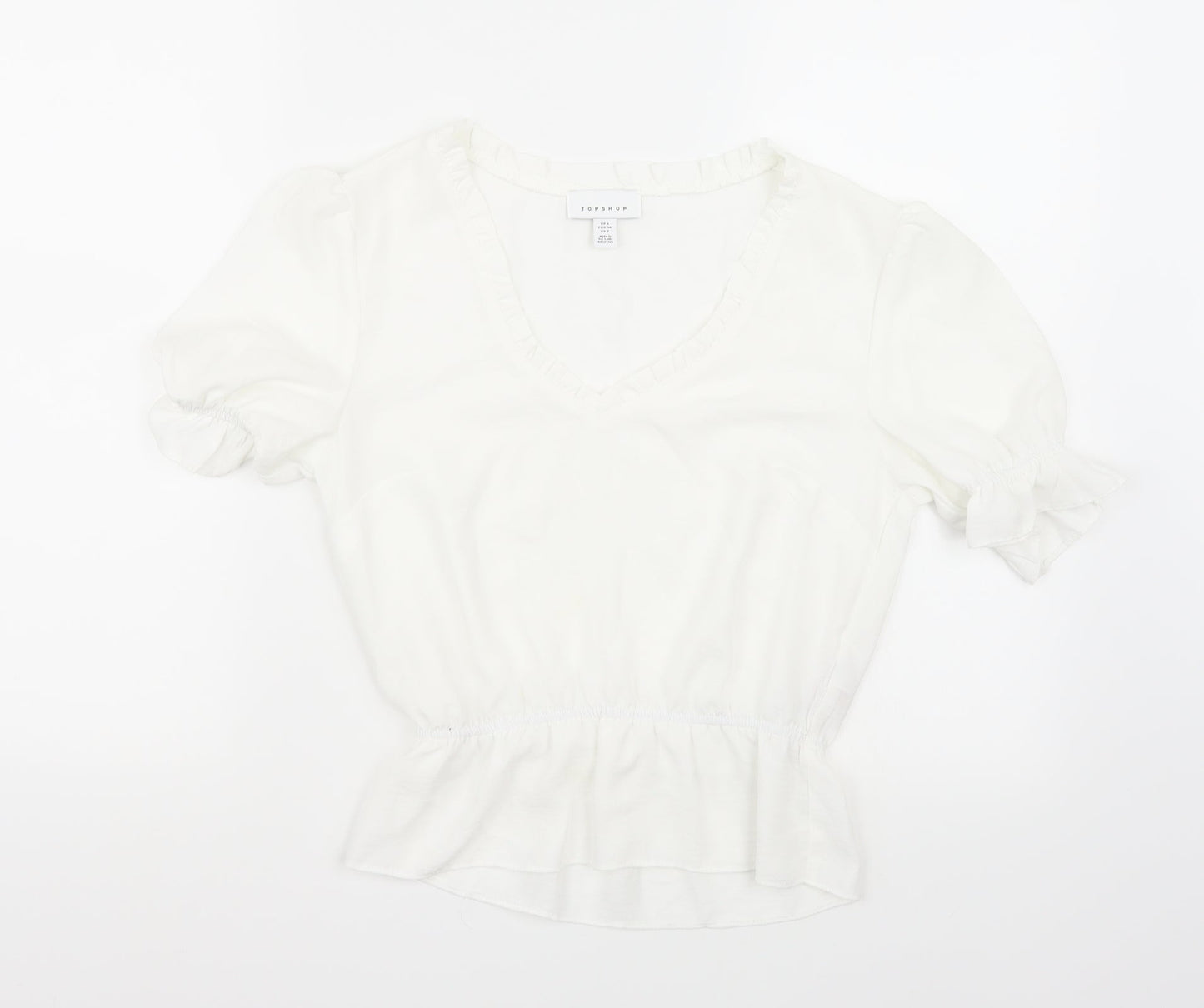 Womens UK Size 6 Topshop White Basic T-Shirt
