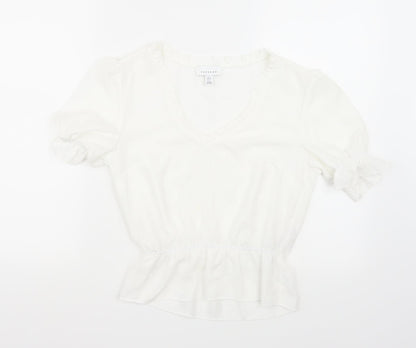 Womens UK Size 6 Topshop White Basic T-Shirt