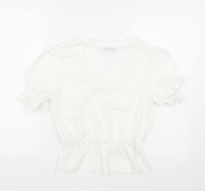 Womens UK Size 6 Topshop White Basic T-Shirt