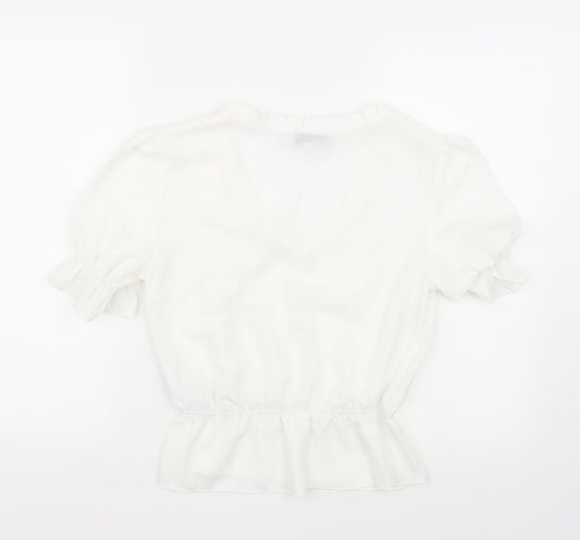 Womens UK Size 6 Topshop White Basic T-Shirt