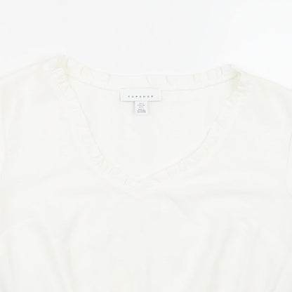 Womens UK Size 6 Topshop White Basic T-Shirt