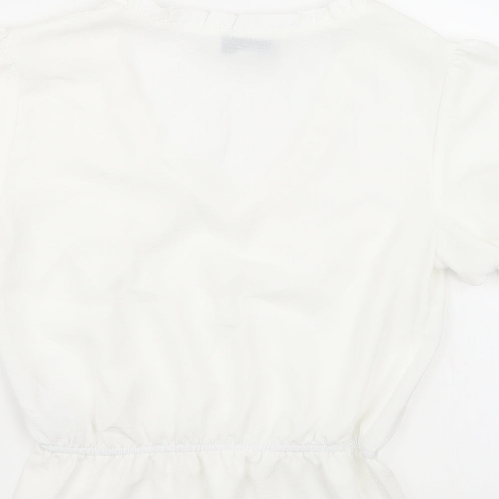 Womens UK Size 6 Topshop White Basic T-Shirt