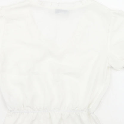 Womens UK Size 6 Topshop White Basic T-Shirt