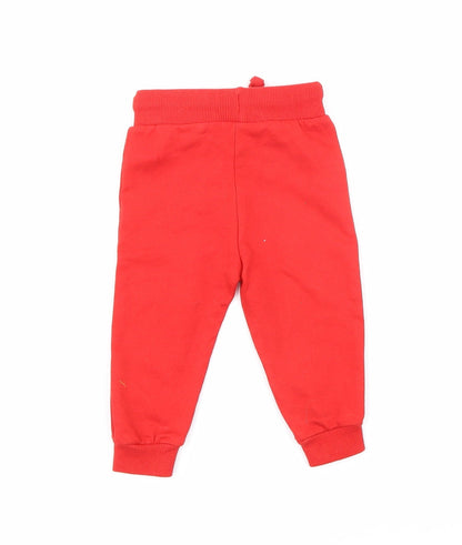 Disney Boys Red   Jogger Trousers Size 9 Months