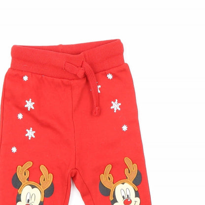 Disney Boys Red   Jogger Trousers Size 9 Months