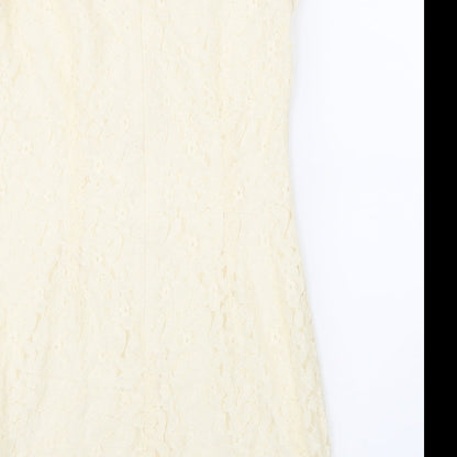 FOREVER 21 Womens Beige  Lace A-Line  Size M