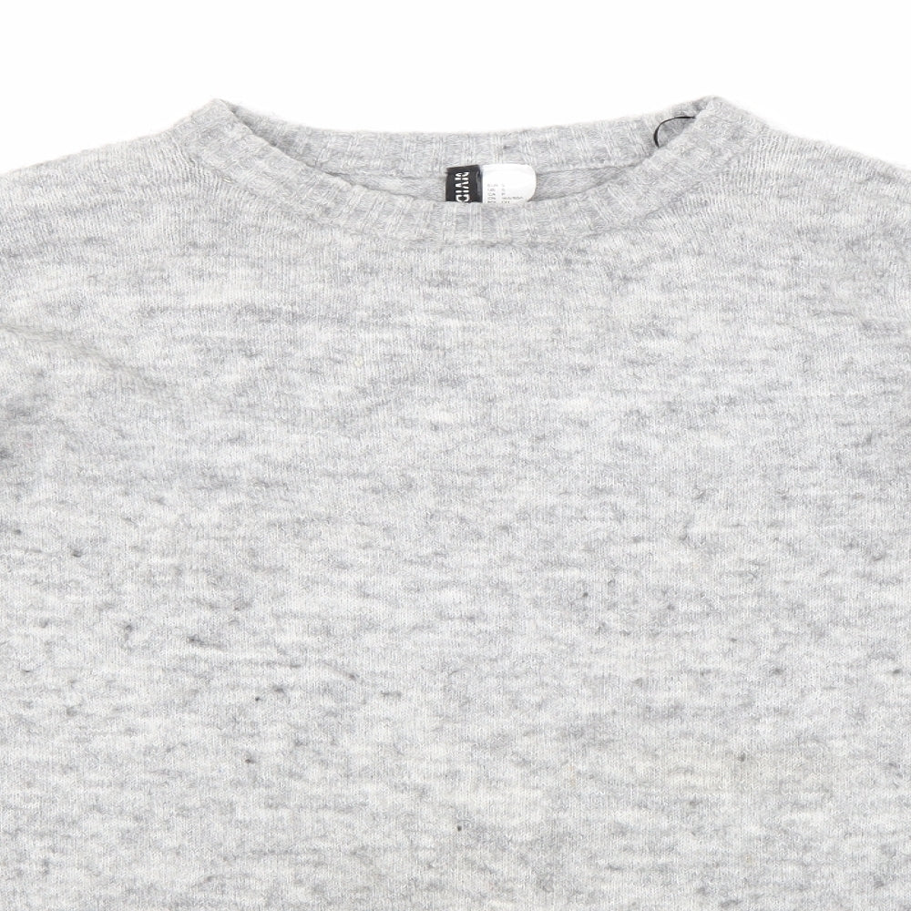 H&M Womens Grey  Knit Pullover Jumper Size S