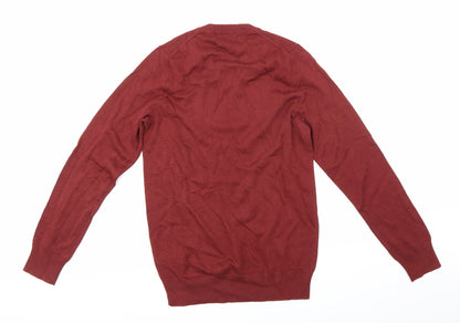 Marks and Spencer Mens Red  Knit Pullover Jumper Size XS