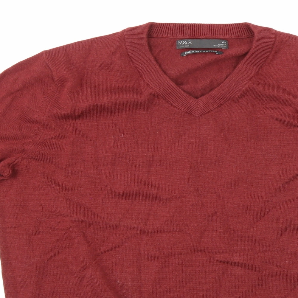 Marks and Spencer Mens Red  Knit Pullover Jumper Size XS